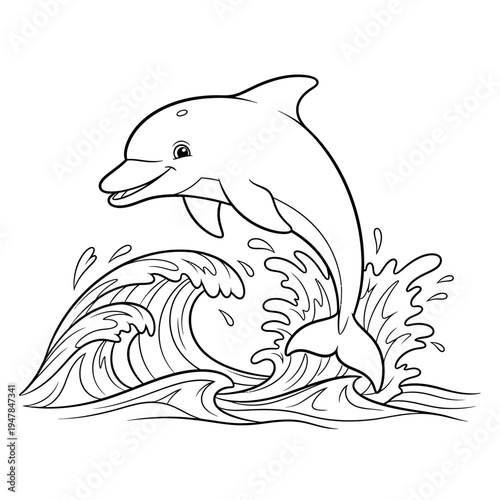 A dolphin jumping out of the water