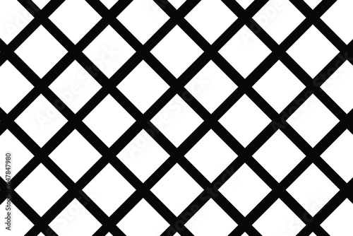 Black and white geometric diamond grid pattern texture seamless background for modern design and architecture