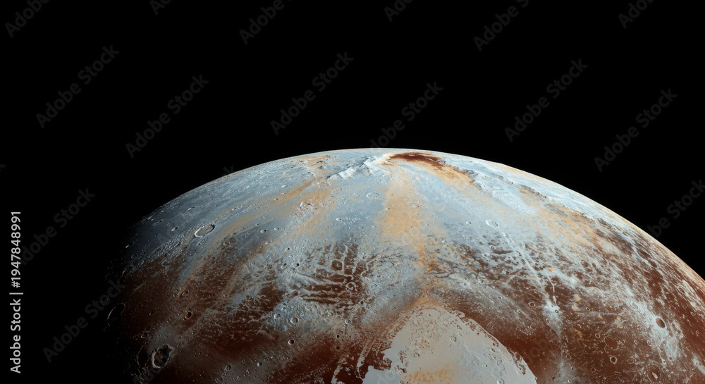 Naklejka premium Stunning View of Rocky Exoplanet Surface with Desert Terrain