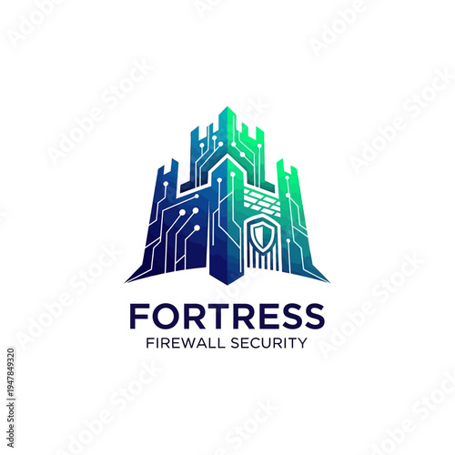 Fortress Firewall Security Logo Design.