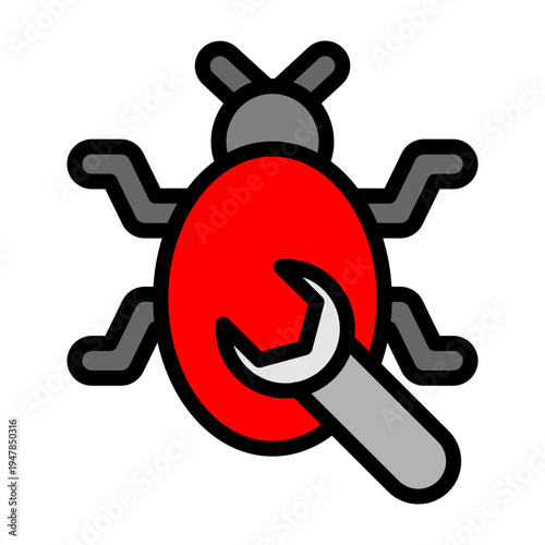 Bug Fix Vector Filled Icon Design
