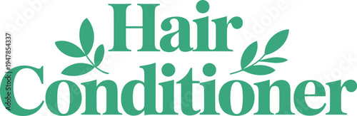Hair Conditioner Elegant Typography and Leaf Icon