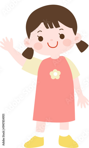 손 흔드는 여자아이