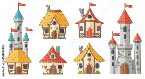Fantasy Medieval Village Houses and Castles Collection