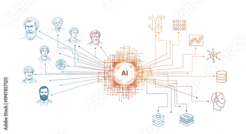 Artificial intelligence network connecting diverse people to data and complex