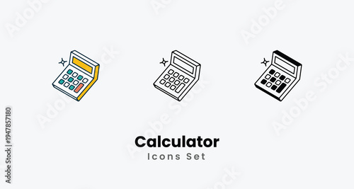 Calculator icons vector set stock illustration