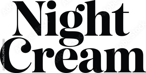 Elegant Night Cream Beauty Product Typography Logo