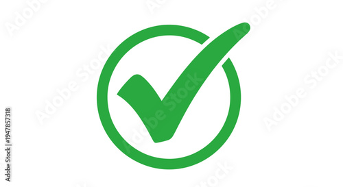 Green check mark symbol inside a circle representing confirmation success