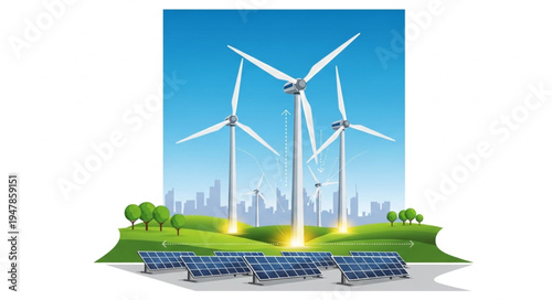 Wind Turbines Generating Clean Energy.