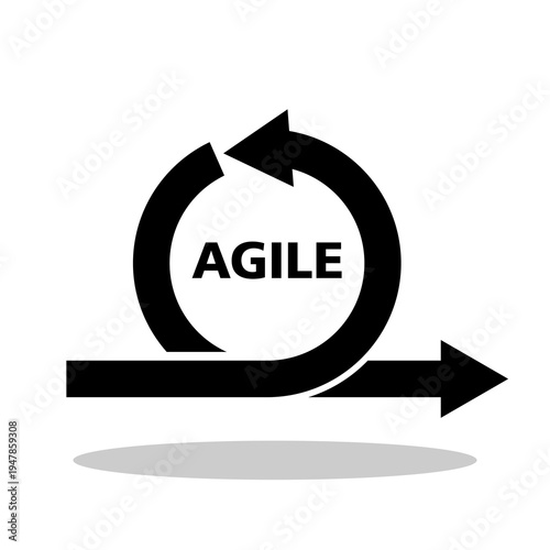 Agile simple icon with shadow
