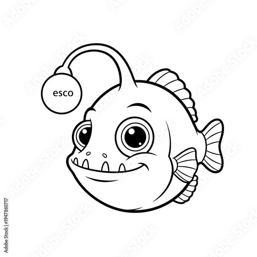 A cartoon anglerfish with a lure on its head