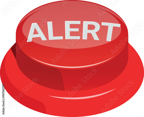 Red  Alert sign butten and white alert written on it.