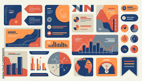 A vibrant illustration conveying data analysis and positive business trends. Ideal for reports, presentations, marketing materials, or website graphic