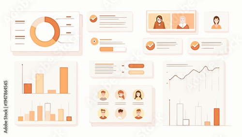 This graphic illustrates data points and trends, ideal for reports, presentations, or illustrating growth in marketing materials. The muted color pale