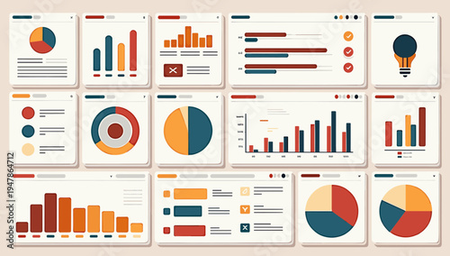 This illustration depicts data analysis and key performance indicators. It’s ideal for reports, presentations, or website visuals about business resul