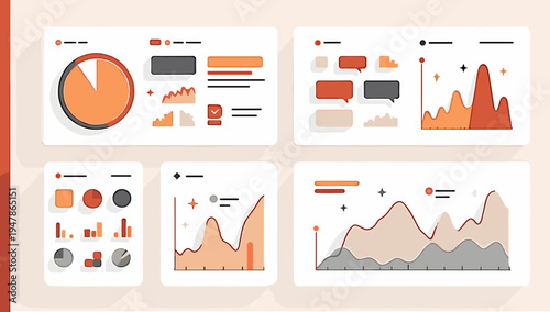 This illustration offers a clean, minimalist aesthetic, perfect for representing data analytics, business reports, or technology-focused content. It c