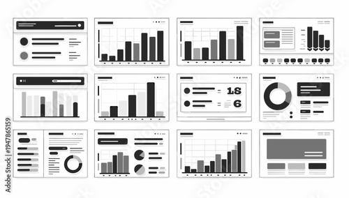 A modern, minimalist dashboard design displaying data insights. Ideal for reports, presentations, websites, and conveying analytical information with 
