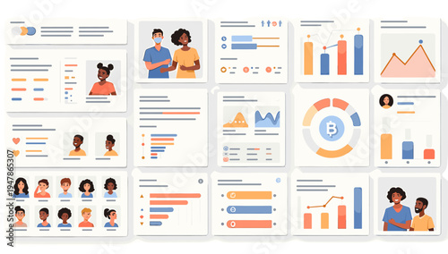 A vibrant and inclusive illustration of diverse faces presented within a digital interface, perfect for representing community, connection, or user pr