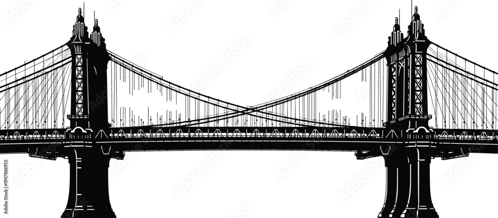 Fototapeta premium A majestic golden gate bridge spans the blue water of the San Francisco bay, showcasing iconic California architecture and suspension structure against a clear sky in this landmark USA travel landscap