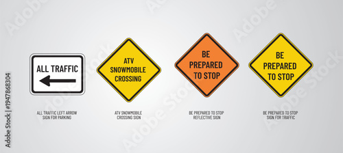 Road Sign Direction Sign Traffic Sign Way finding Navigation Sign Design set for traffic control