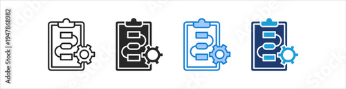 Procedure Icon Set Multiple Style Vector Collection