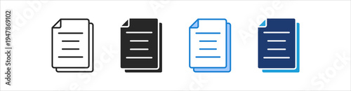 Documents Icon Set Multiple Style Vector Collection