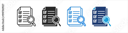 Audit Icon Set Multiple Style Vector Collection