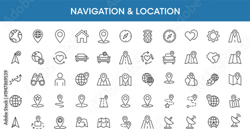 Professional business and web design vector illustration featuring a set of computer network internet and travel icons for mobile phone apps and website interface elements