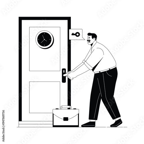 Door Locked Vector illustration. EPS 10