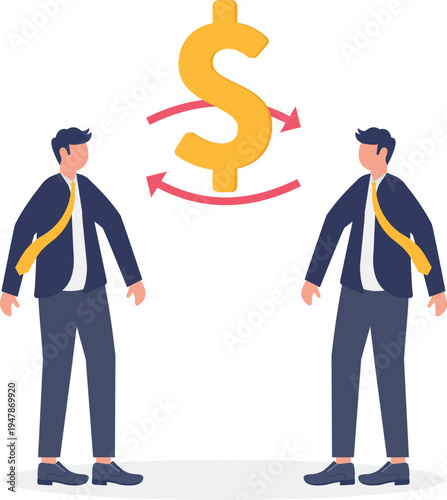 Continuous Financial Cycle and Dollar Money Exchange Between Business Partners