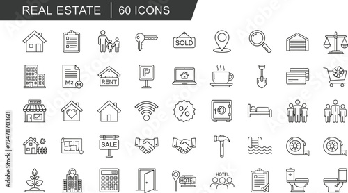 Comprehensive set of vector icons for web design including business, computer, and finance symbols for mobile internet applications