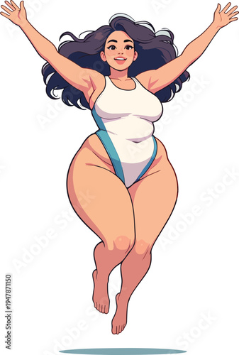 donna in varie pose illustrazione in costume da bagno in biancheria intima o vestita vettoriale	