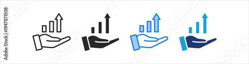 Increase Icon Set Multiple Style Vector Collection