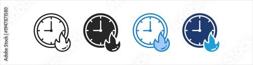 Deadline Icon Set Multiple Style Vector Collection