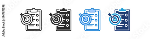 Goal Icon Set Multiple Style Vector Collection