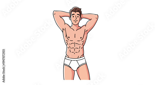 Fit man with six pack abs.