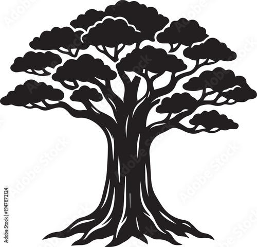 Rain Forest Kapok Tree Silhouettes Design