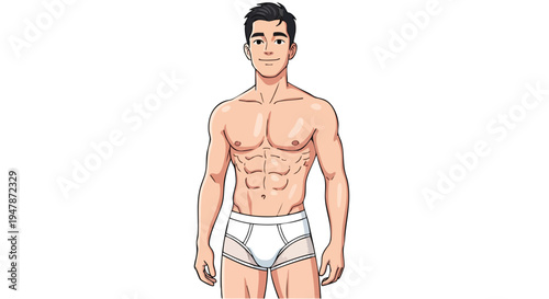 Man Wearing White Underwear Standing 2.