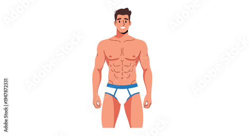 Man Wearing White Underwear Standing 1.
