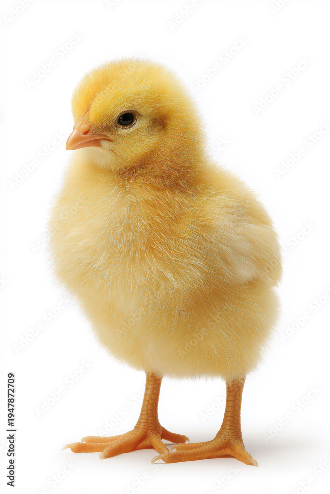 Obraz premium a yellow chick on a white background.
