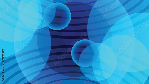 Abstract circle composition features overlapping with blue gradient in various colors. Modern abstract circle background