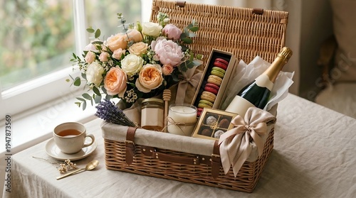 Mother’s Day Gift Hamper Photo | Premium Lifestyle, Elegant Packaging, Luxury Celebration