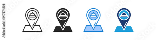 Restaurant Icon Set Multiple Style Vector Collection