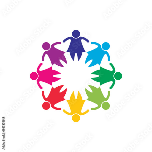 rotating successful people community logo design