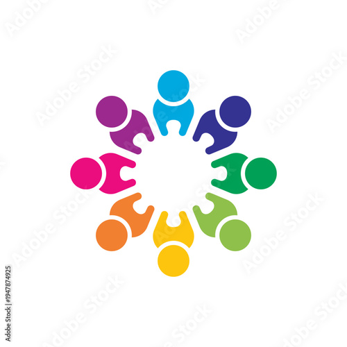 rotating successful people community logo design