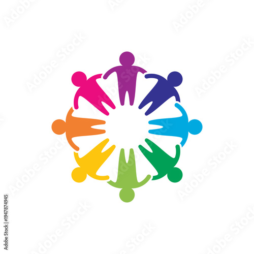 rotating successful people community logo design