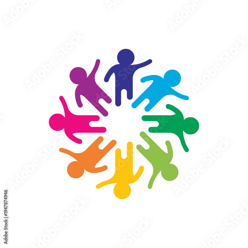 rotating successful people community logo design