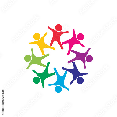 rotating successful people community logo design