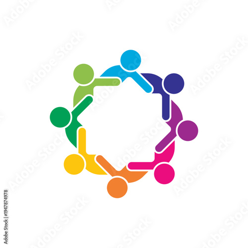 rotating successful people community logo design