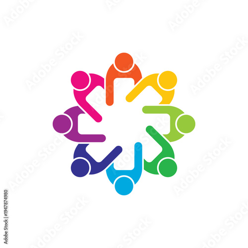 rotating successful people community logo design